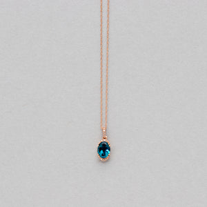 NFC - Oval Blue Topaz drop necklace