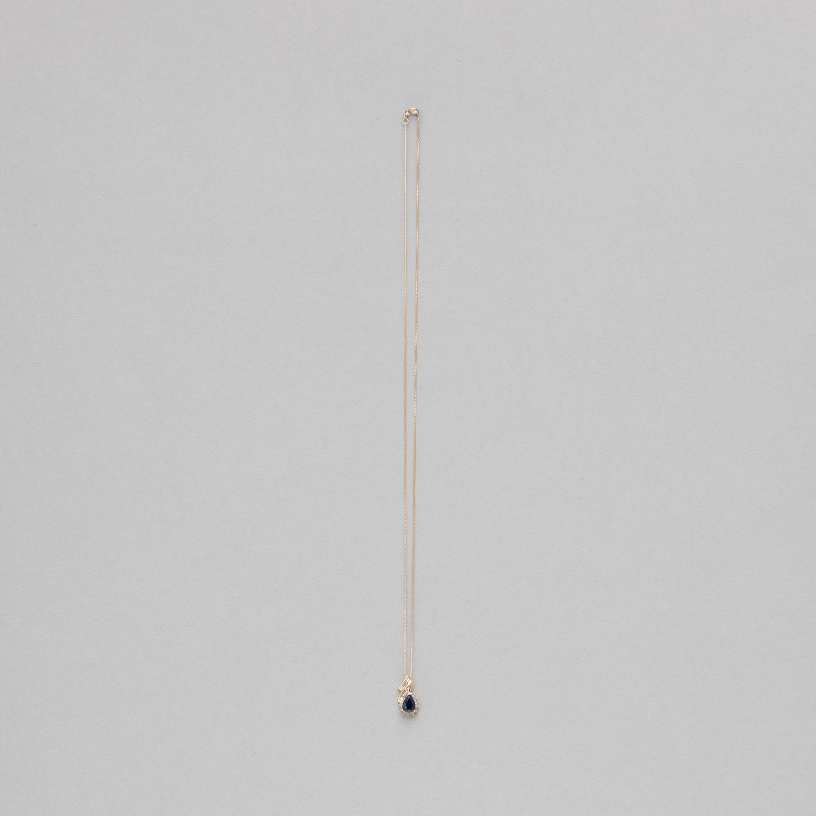 Pear shaped gemstone and diamond necklace