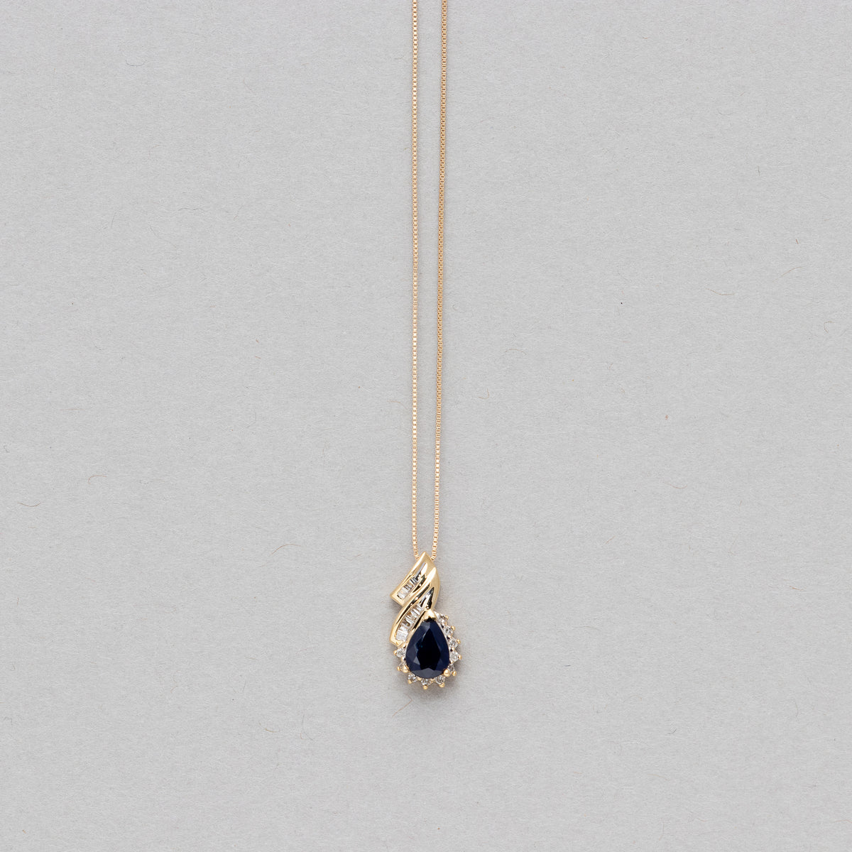 Pear shaped gemstone and diamond necklace