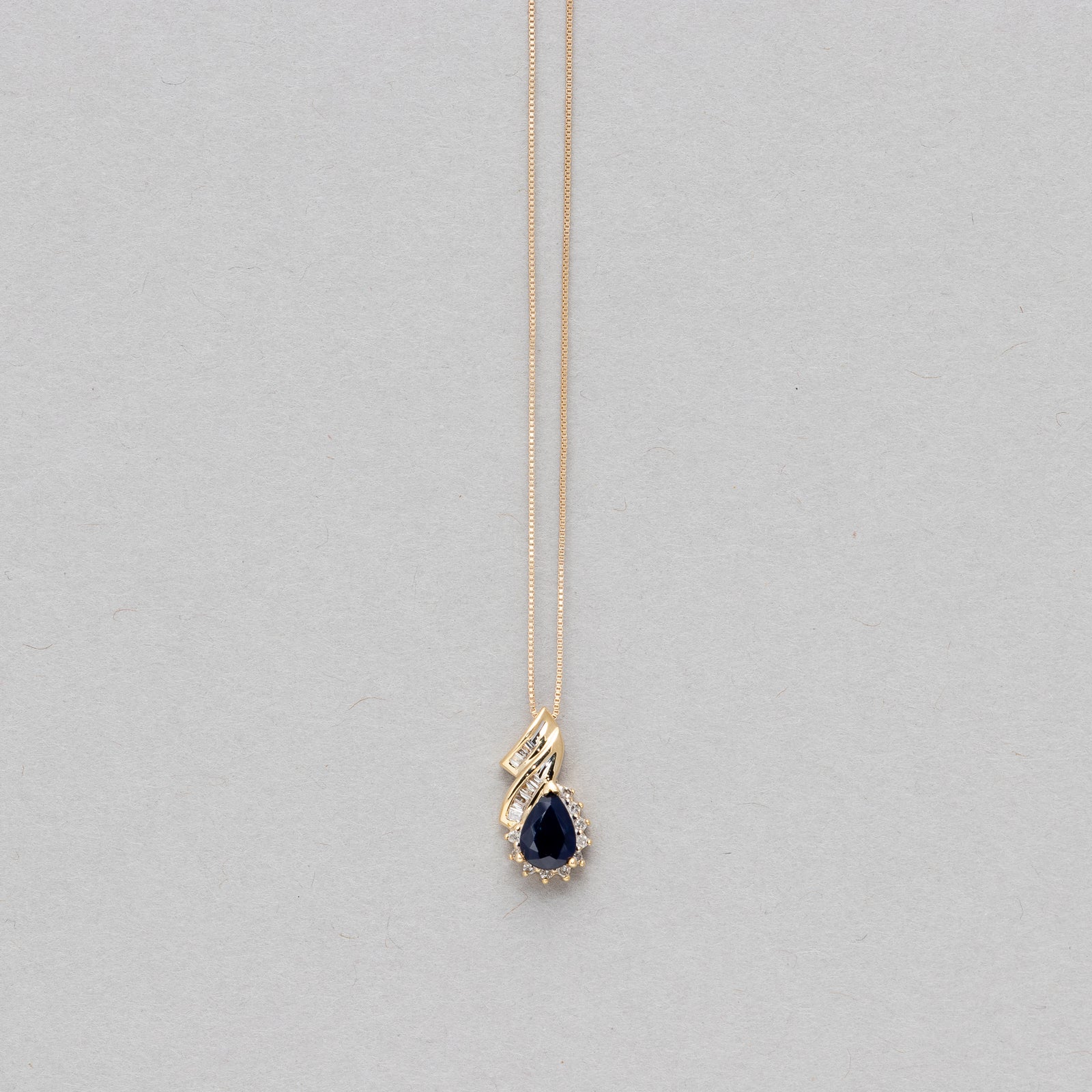 Pear shaped gemstone and diamond necklace