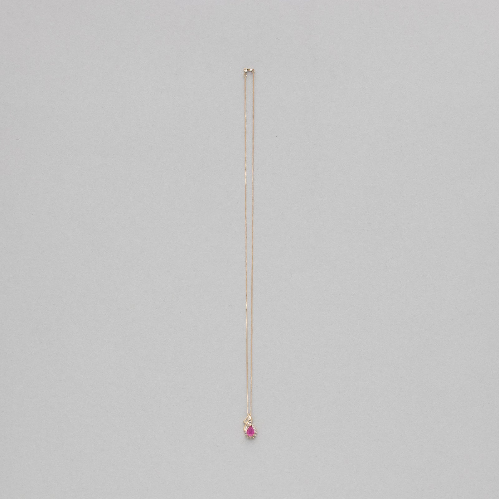 Pear shaped gemstone and diamond necklace