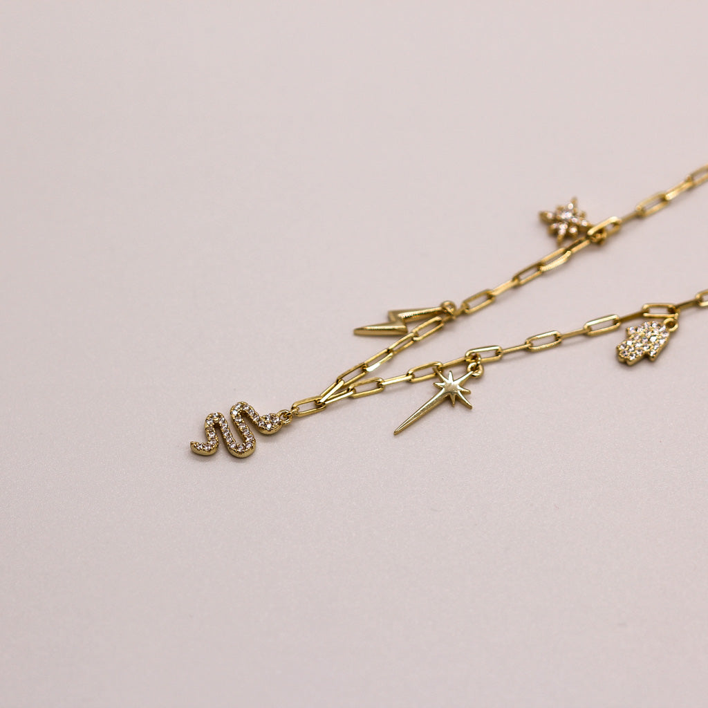 NSC - Snake multi charm necklace