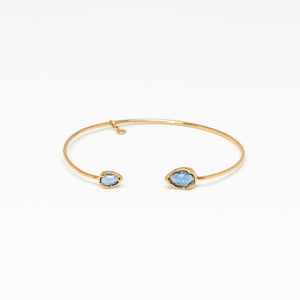 Tai Jewelry - Tear Shaped Blue Open Cuff