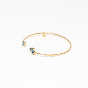 Tai Jewelry - Tear Shaped Blue Open Cuff