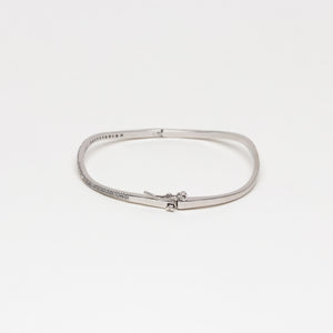 NSC - Micro pave curved cuff in silver
