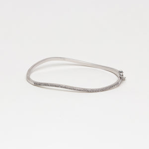 NSC - Micro pave curved cuff in silver