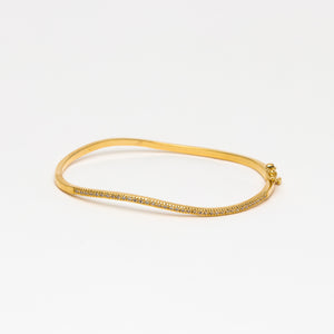 NSC - Micro pave curved cuff in gold