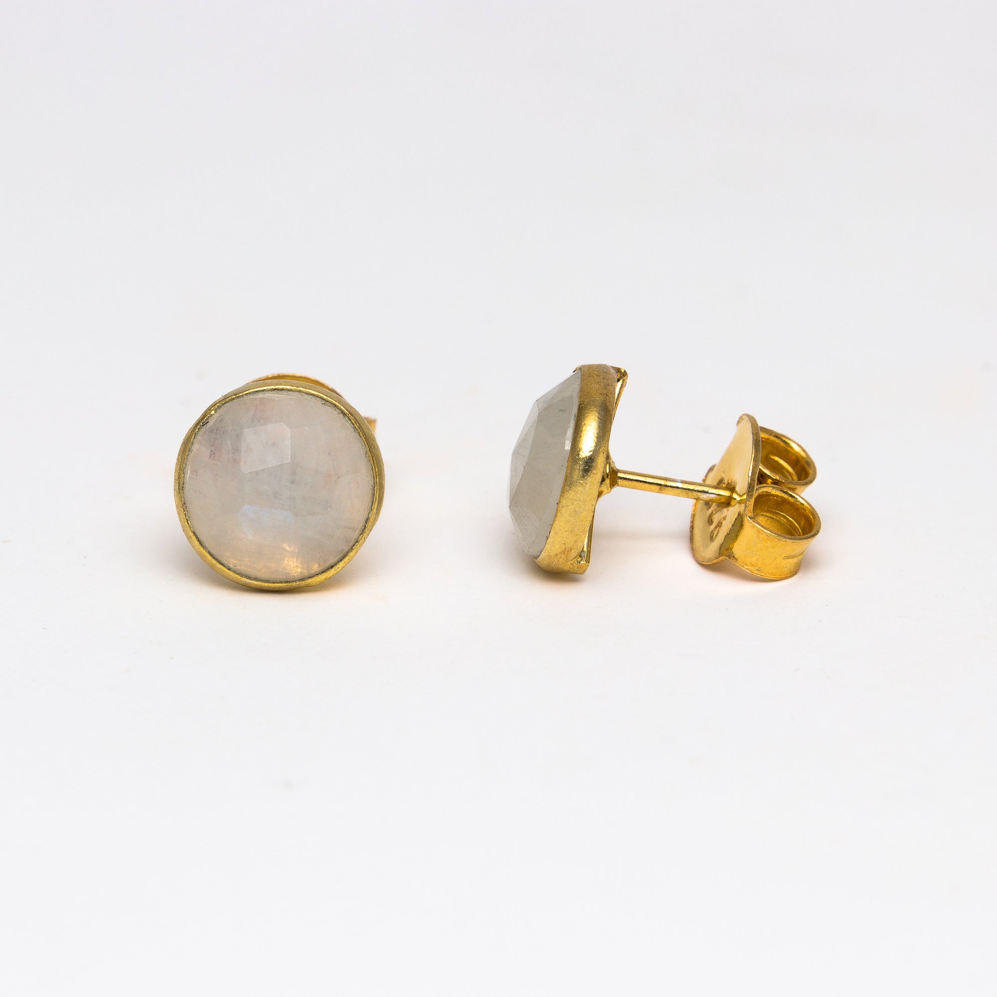 NSC - Moonstone round stud earrings