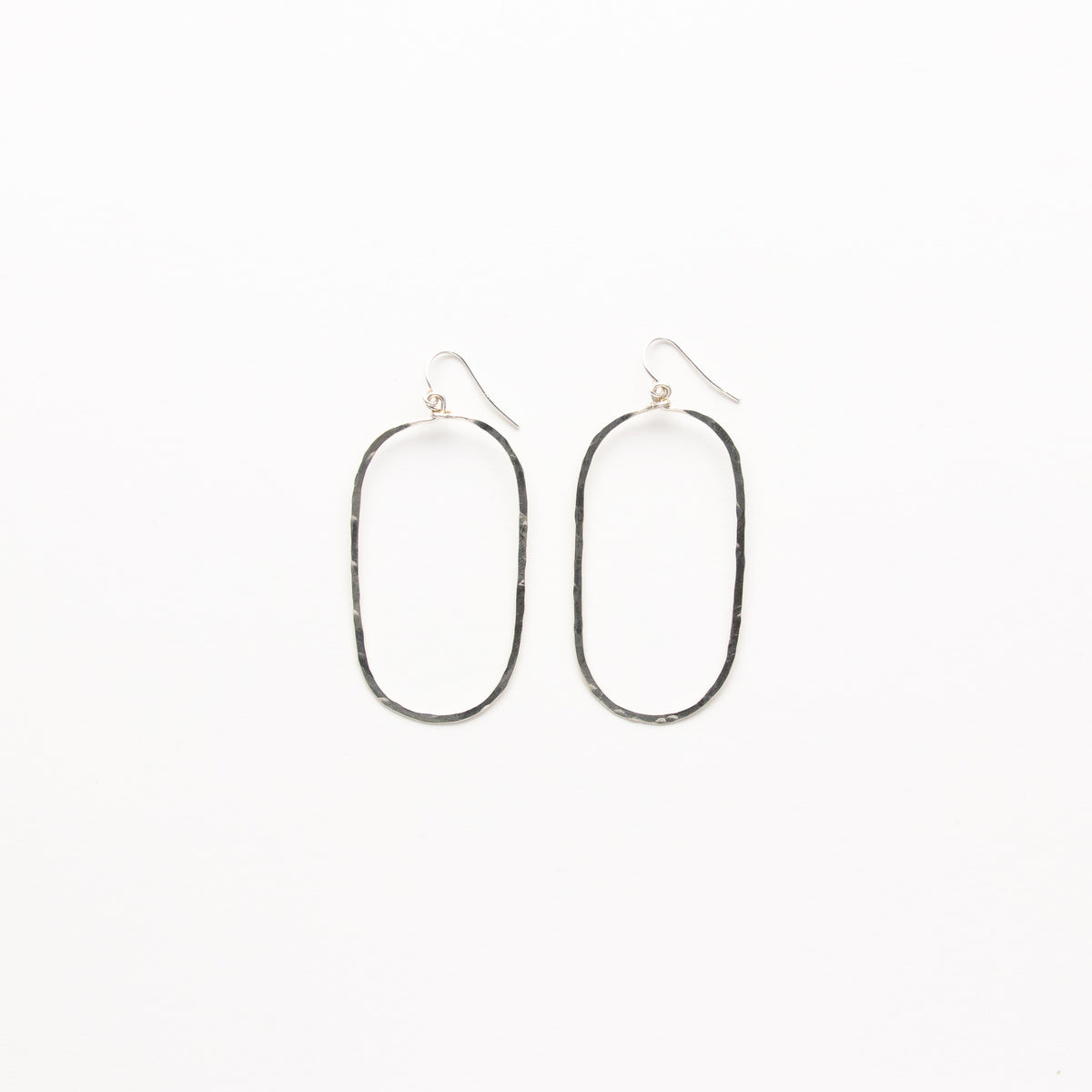 Hammered Oval Earrings