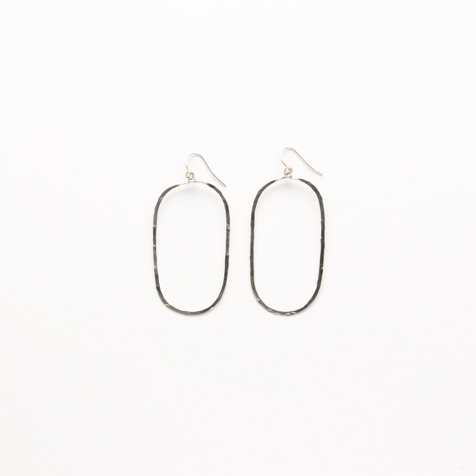 Hammered Oval Earrings