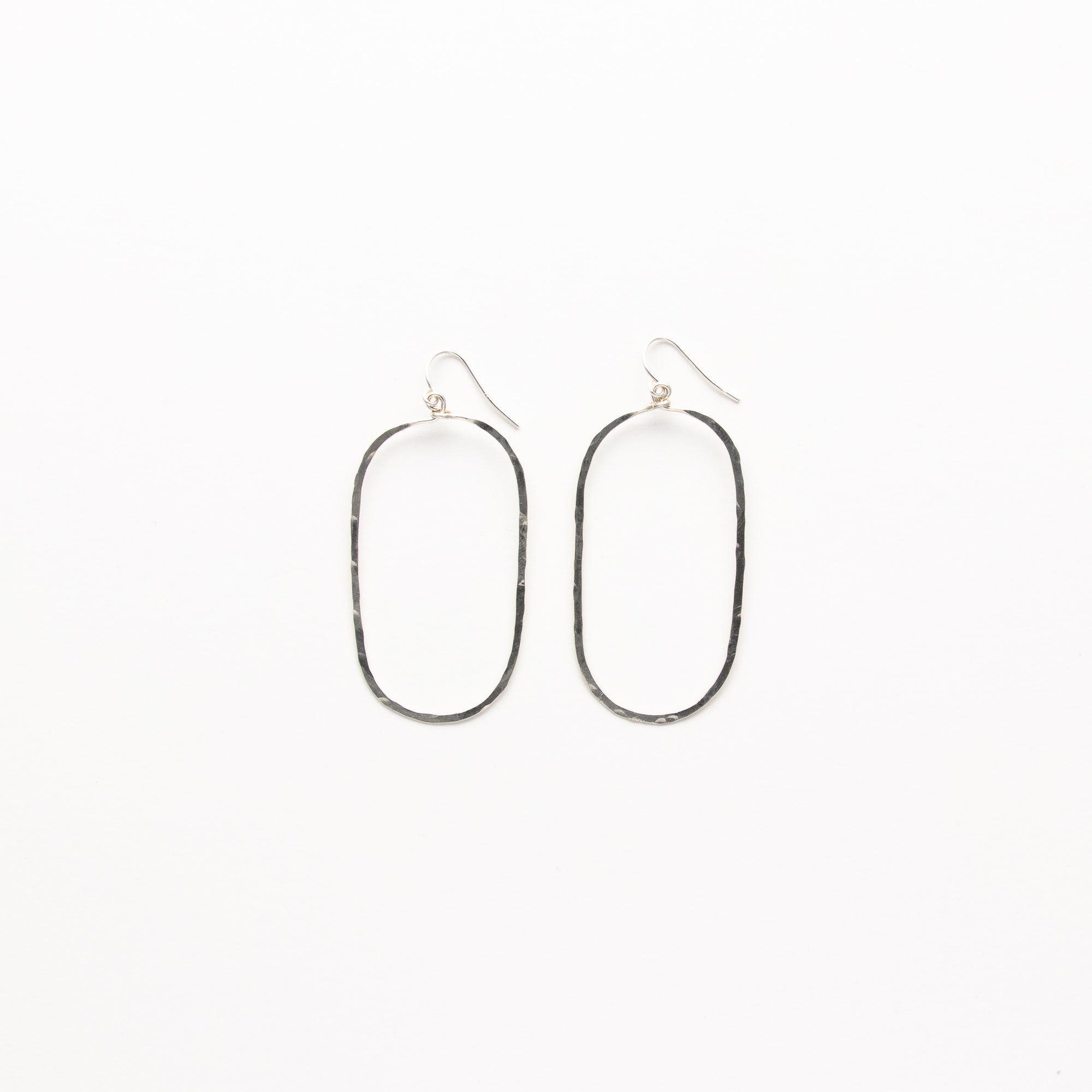 Hammered Oval Earrings