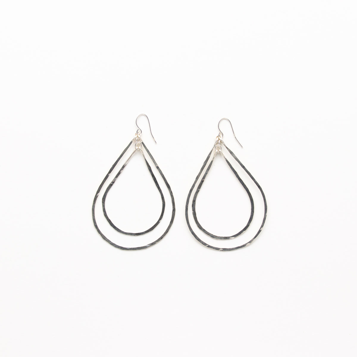 Hammered Multi Teardrop Earrings
