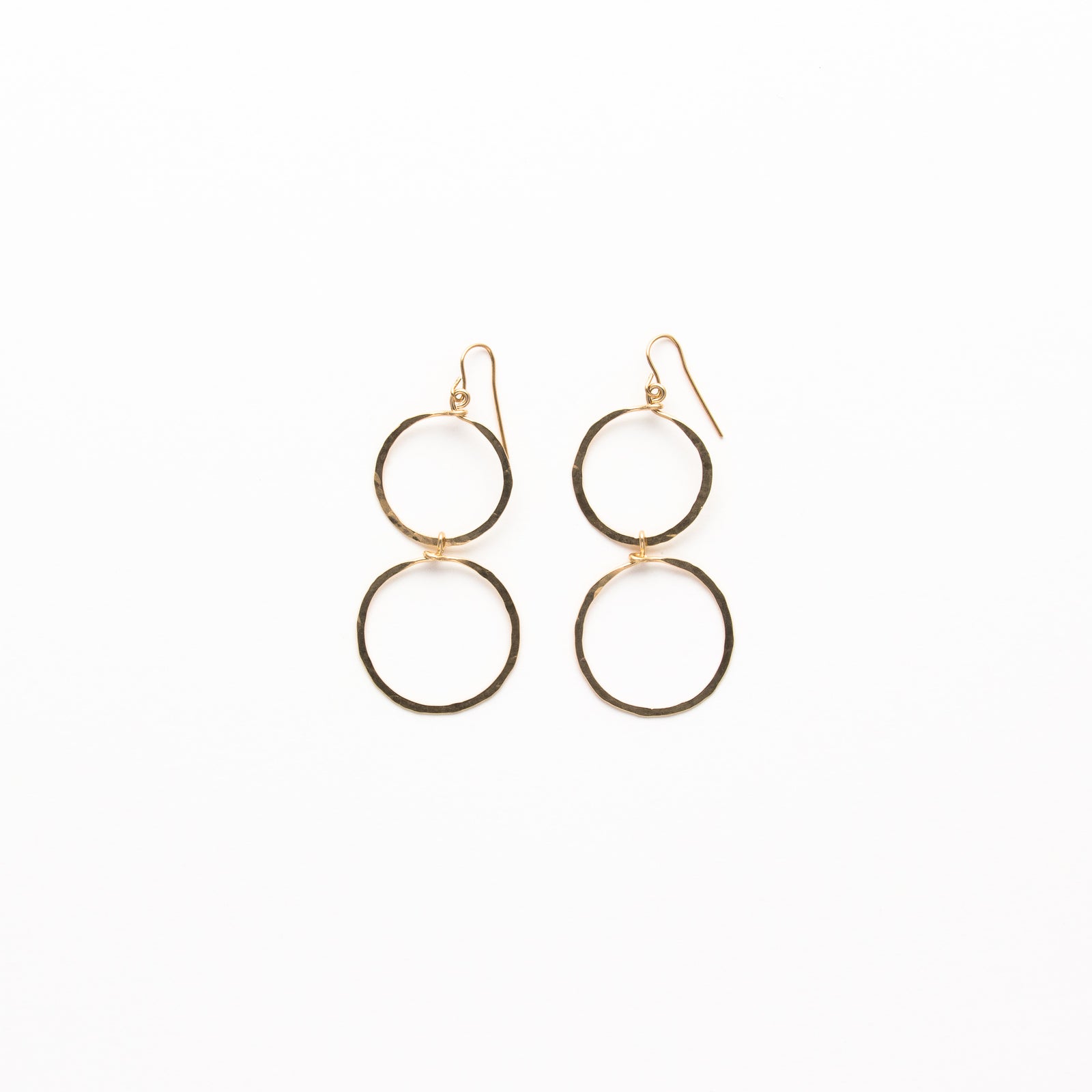 Hammered Large Double Circle Earrings