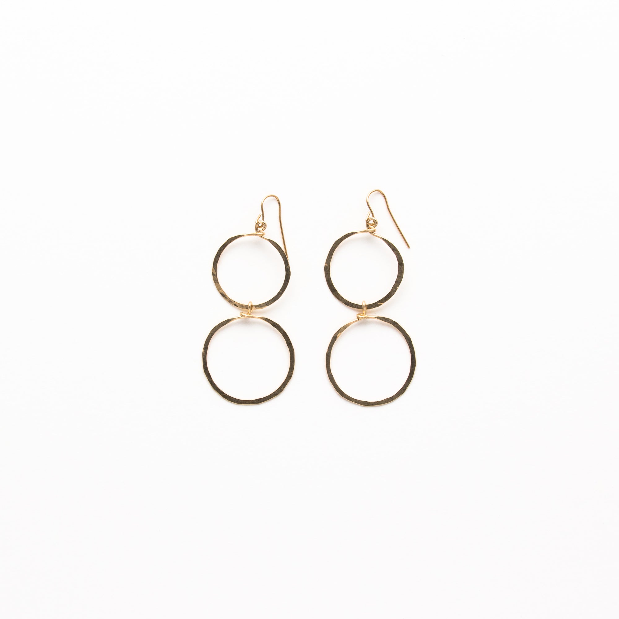 NSC - Hammered Large Double Circle Earrings