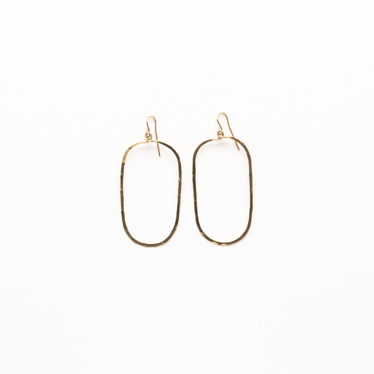 Hammered Oval Earrings