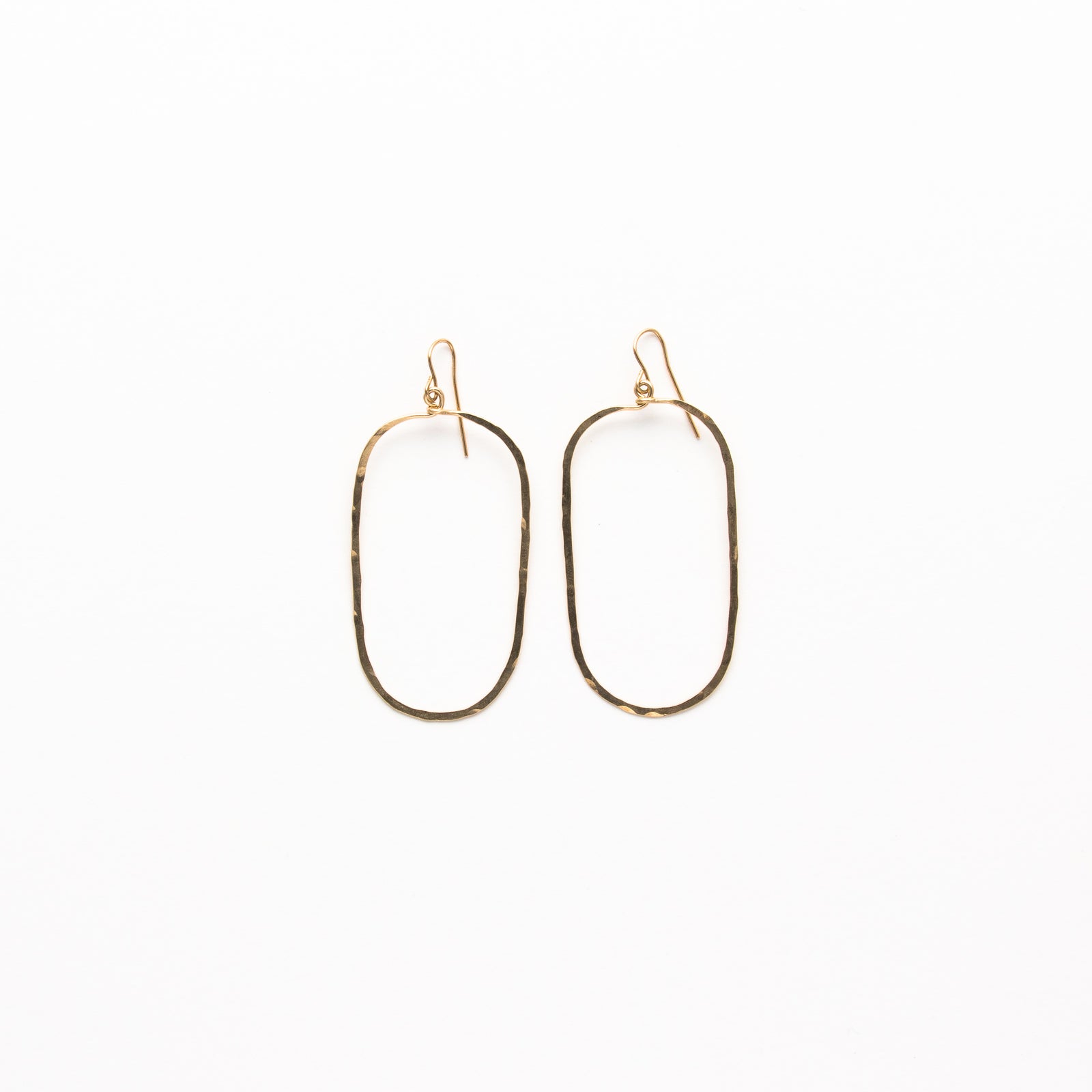 Hammered Oval Earrings