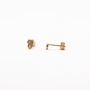 NFC - Single initial studs in yellow gold