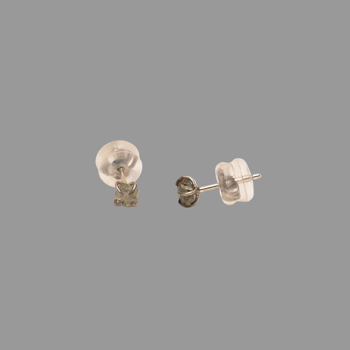 Rough Diamond Silver Studs