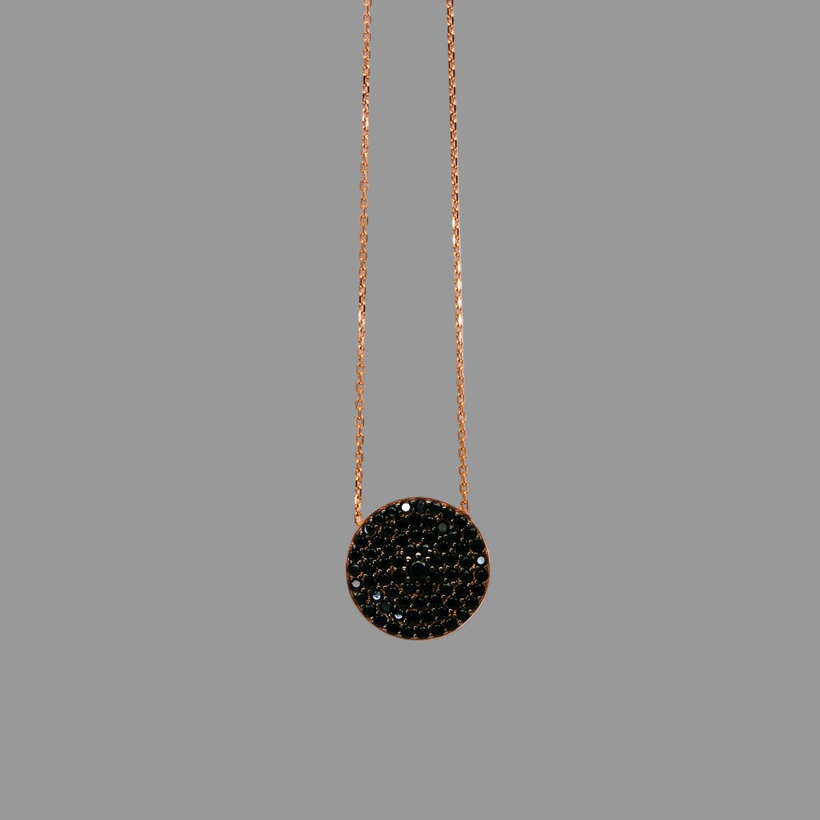 Large Pave Round Necklace
