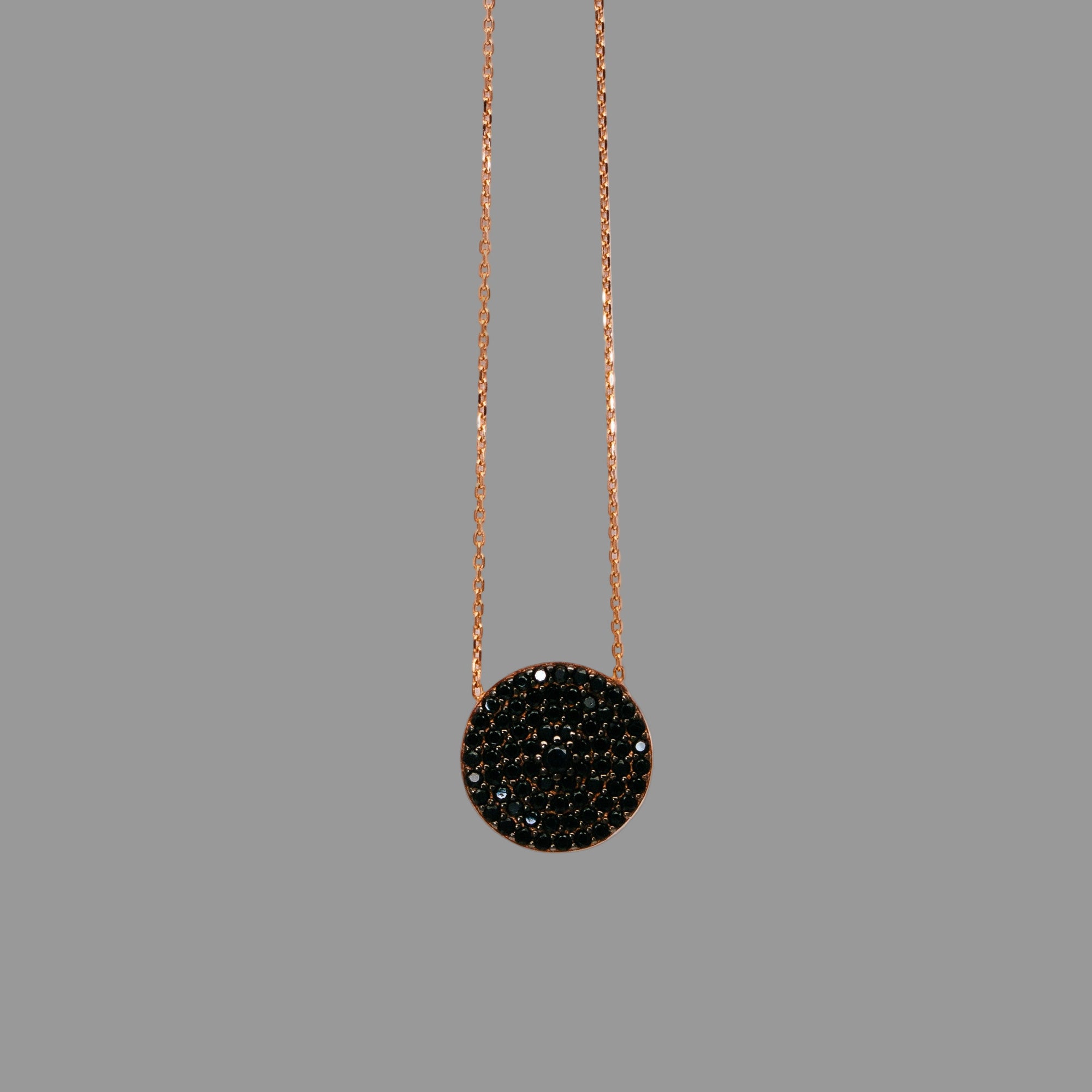 Large Pave Round Necklace