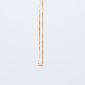 NSC - Mini Bar with CZ Necklace in Gold Plated