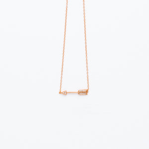 NSC - Sideways Medium CZ Arrow Necklace in Gold Plated