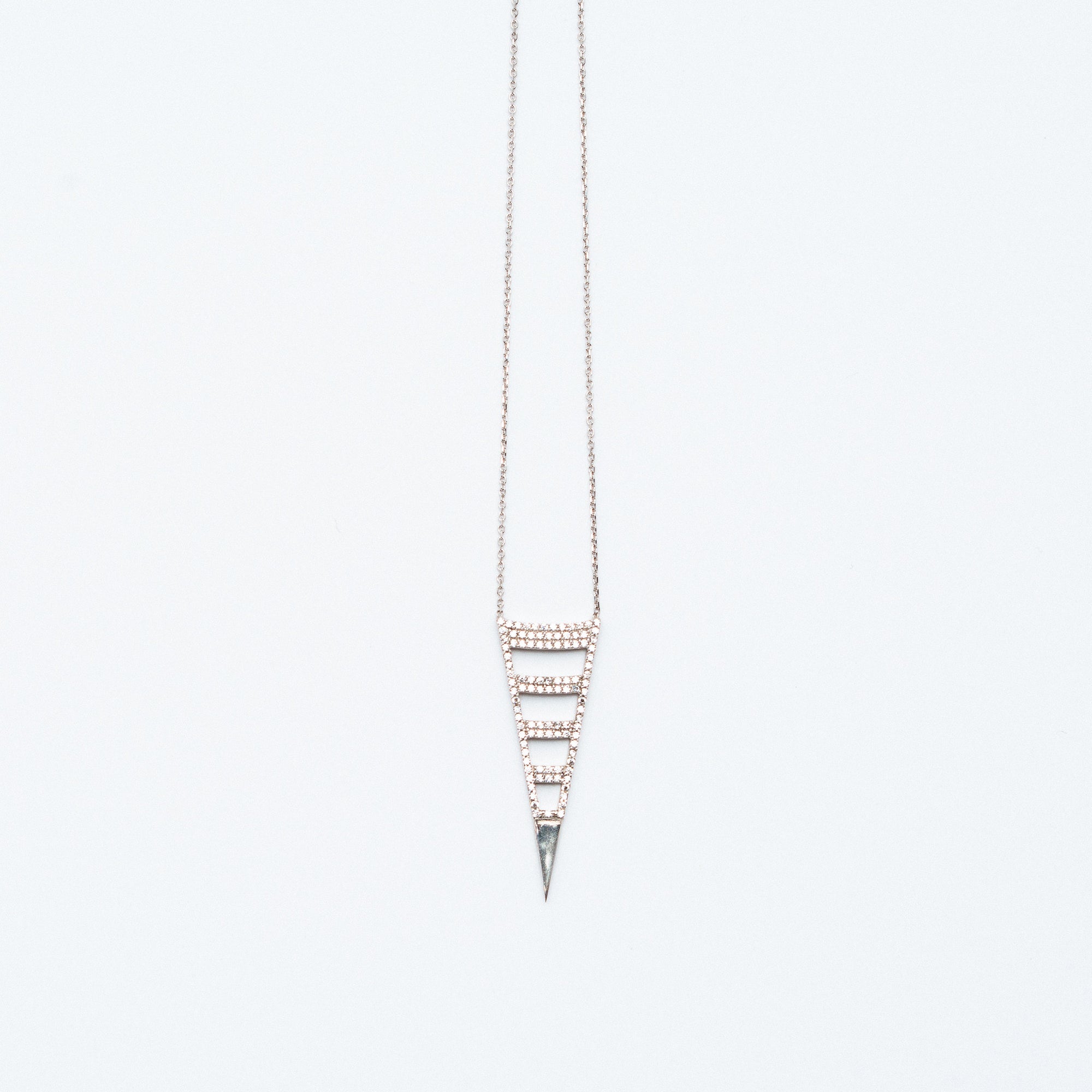 NSC - Pave Cut out Triangle Necklace