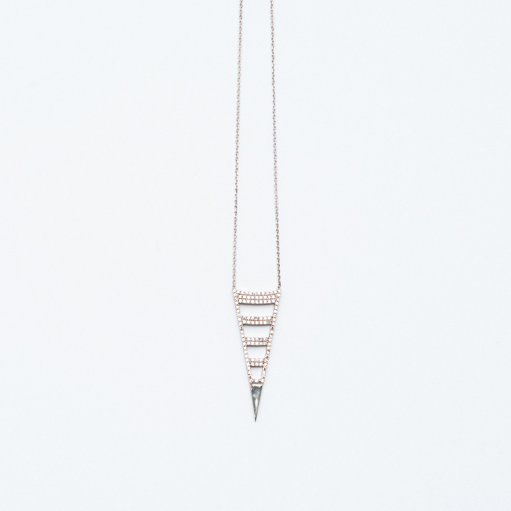 NSC - Pave Cut out Triangle Necklace
