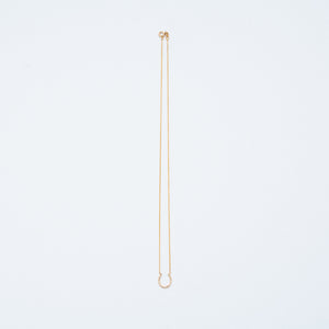 NFC - Horse Shoe with Diamond Necklace in Yellow Gold
