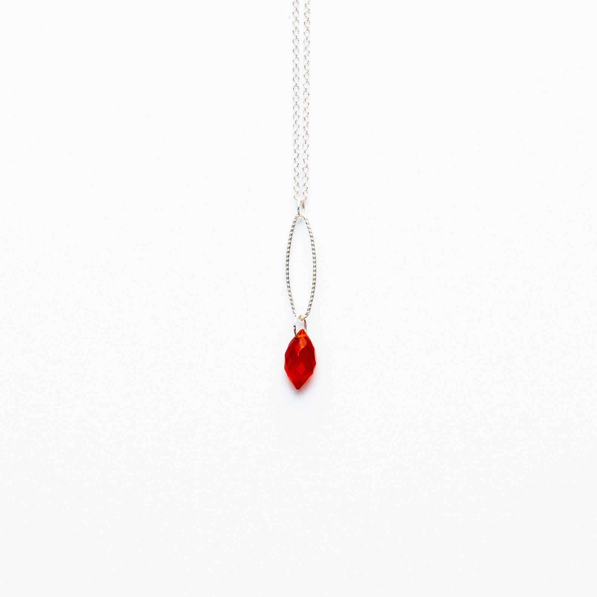 Mashka - Carnelian drop in sterling silver