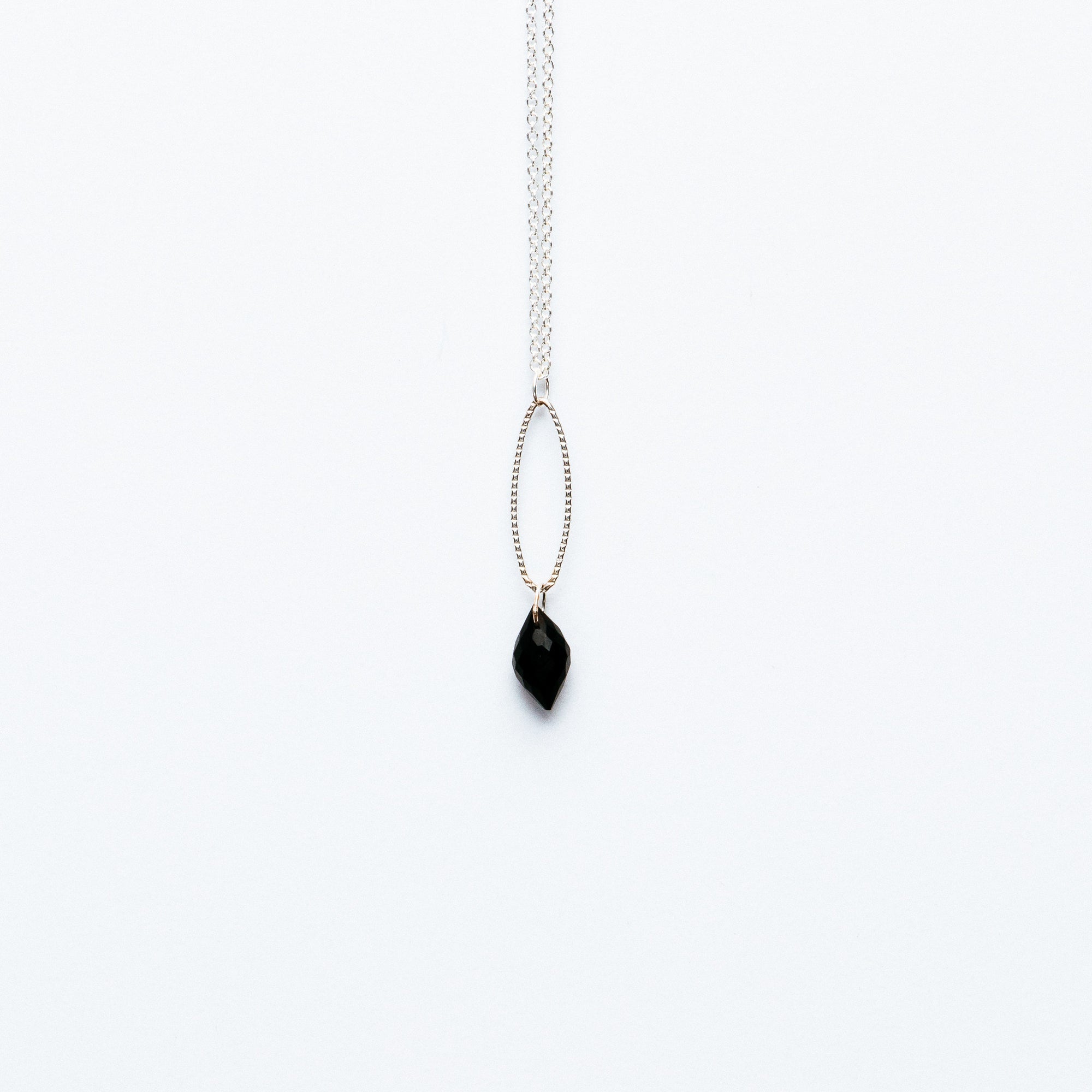 Mashka - Black Spinel drop in sterling silver