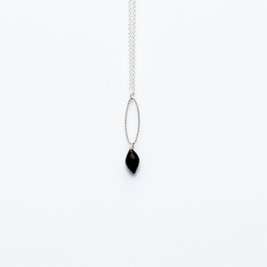 Mashka - Black Spinel drop in sterling silver