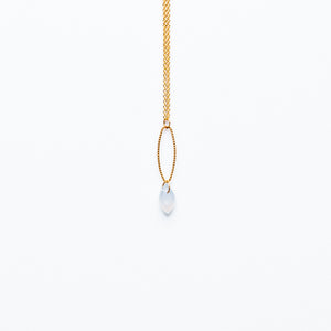 Mashka - Pale Blue Chalcedony drop in gold vermeil