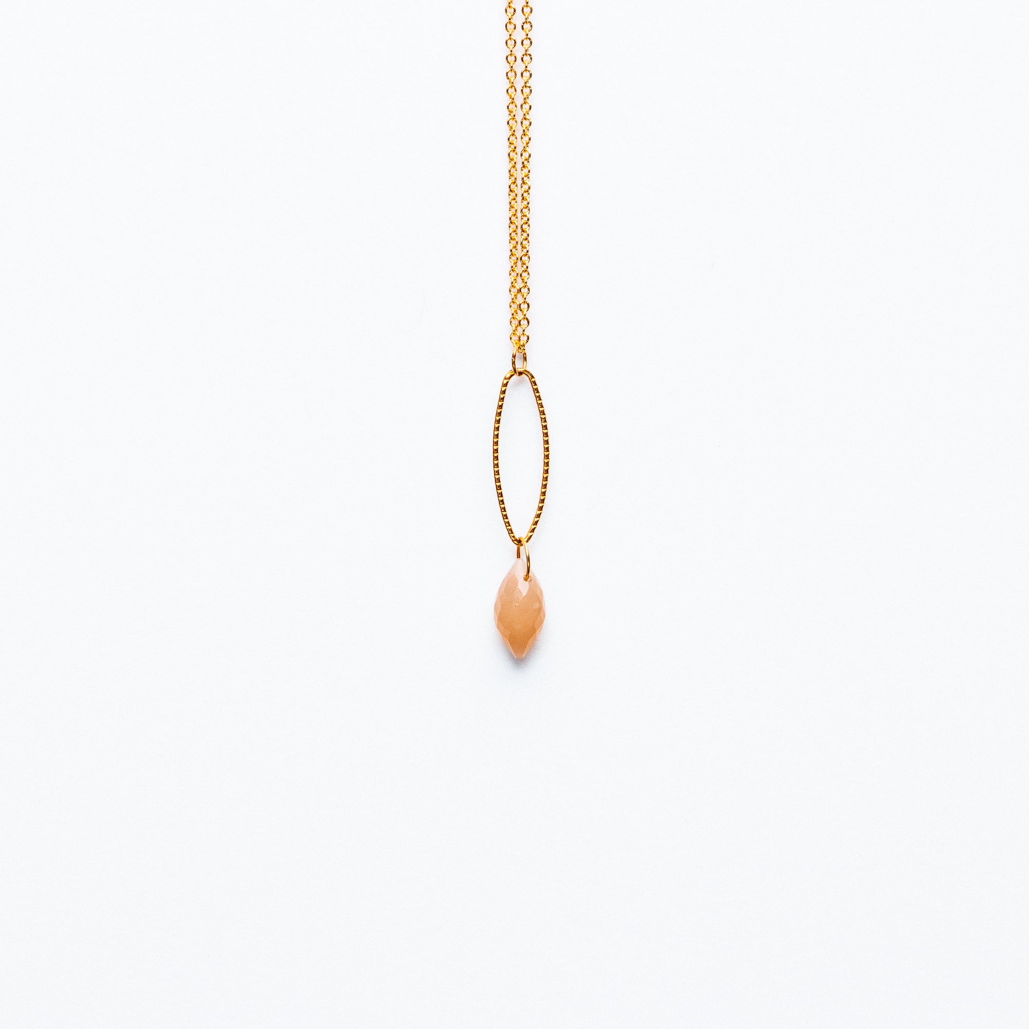 Mashka - Cherry quartz drop in gold vermeil