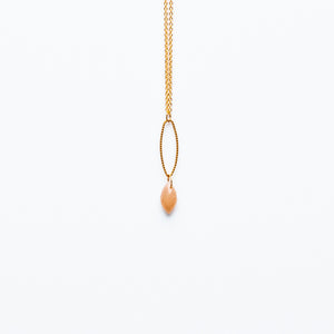 Mashka - Cherry quartz drop in gold vermeil