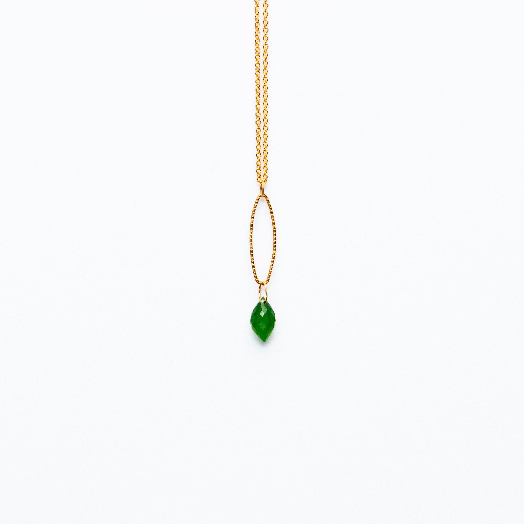 Mashka - Green Onyx drop in gold vermeil