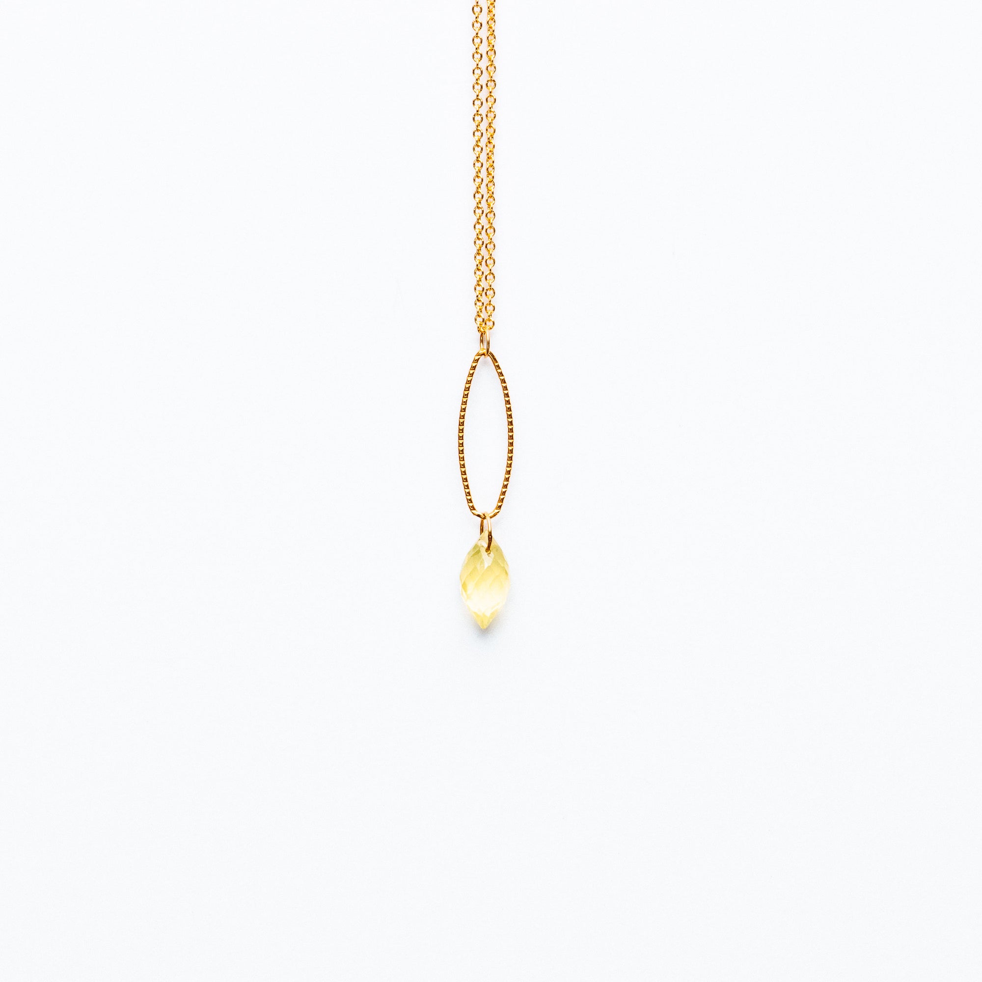 Mashka - Lemon Quartz drop in gold vemeil