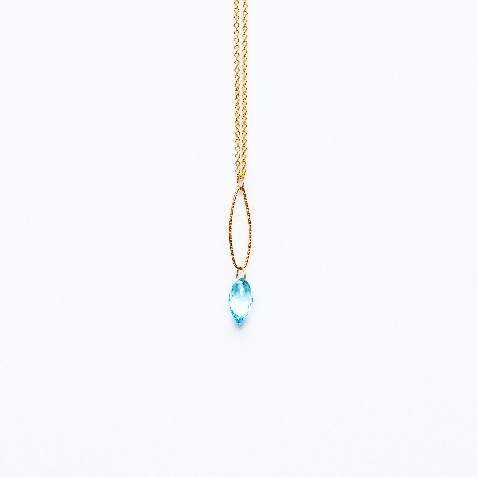 Mashka - Blue Topaz drop in gold vermeil