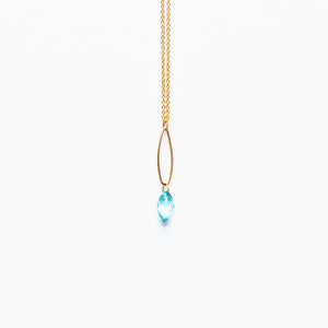 Mashka - Blue Topaz drop in gold vermeil