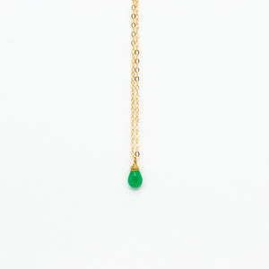 Lhamo - Mini Chrysoprase Teardrop Necklace