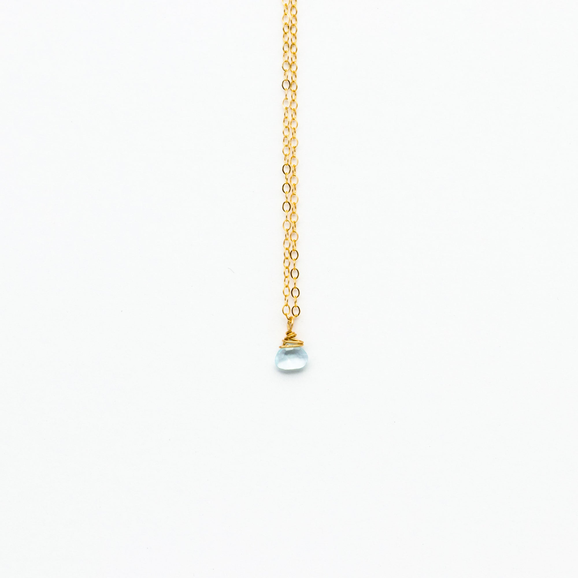 Lhamo - Mini Blue Topaz Teardrop Necklace