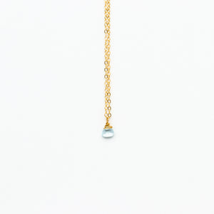Lhamo - Mini Blue Topaz Teardrop Necklace
