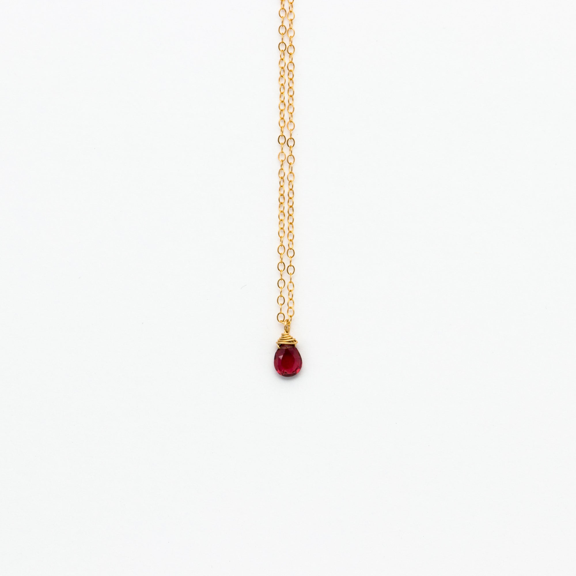 Lhamo - Mini Garnet Teardrop Necklace
