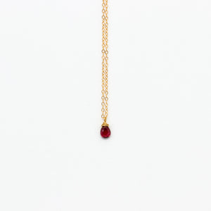 Lhamo - Mini Garnet Teardrop Necklace