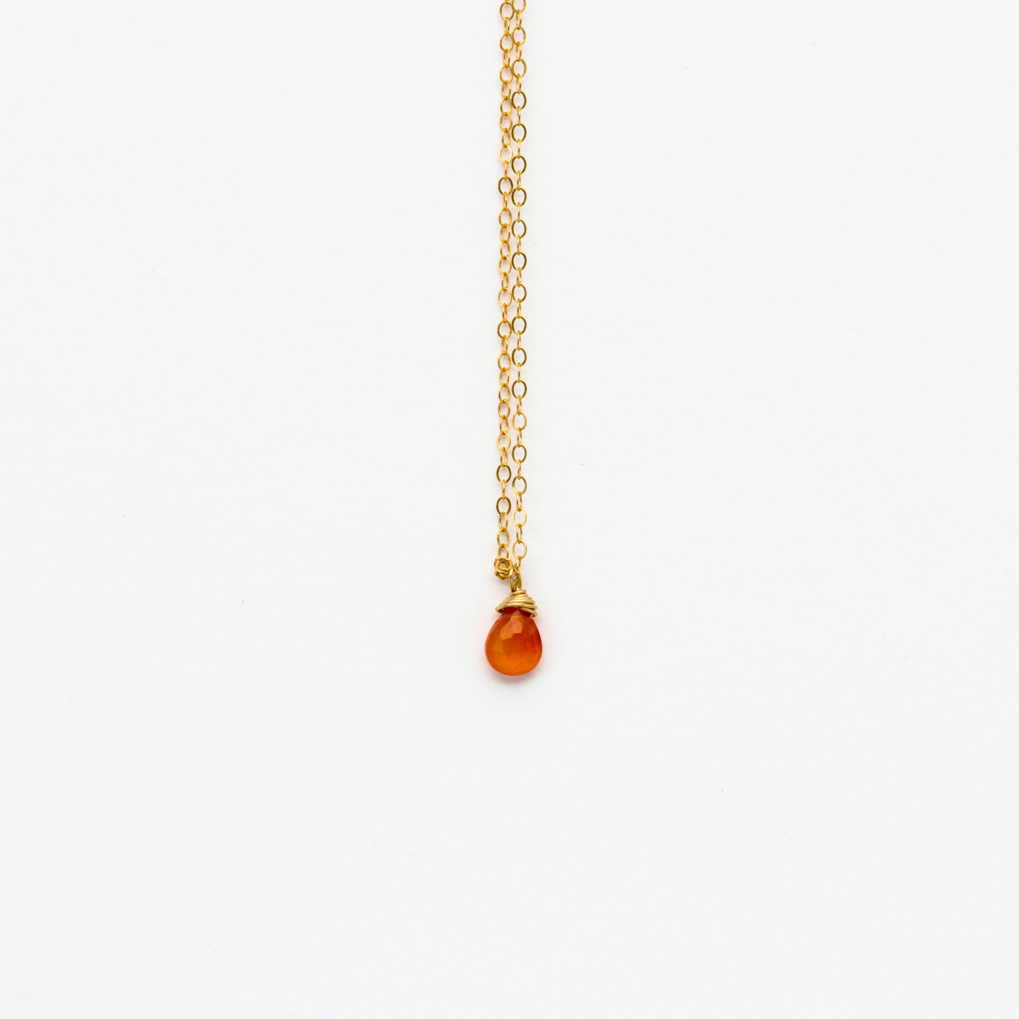 Lhamo - Mini Carnelian Teardrop Necklace