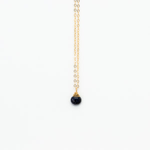 Lhamo - Mini Lapis Teardrop Necklace