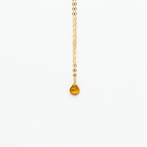 Lhamo - Mini Citrine Teardrop Necklace