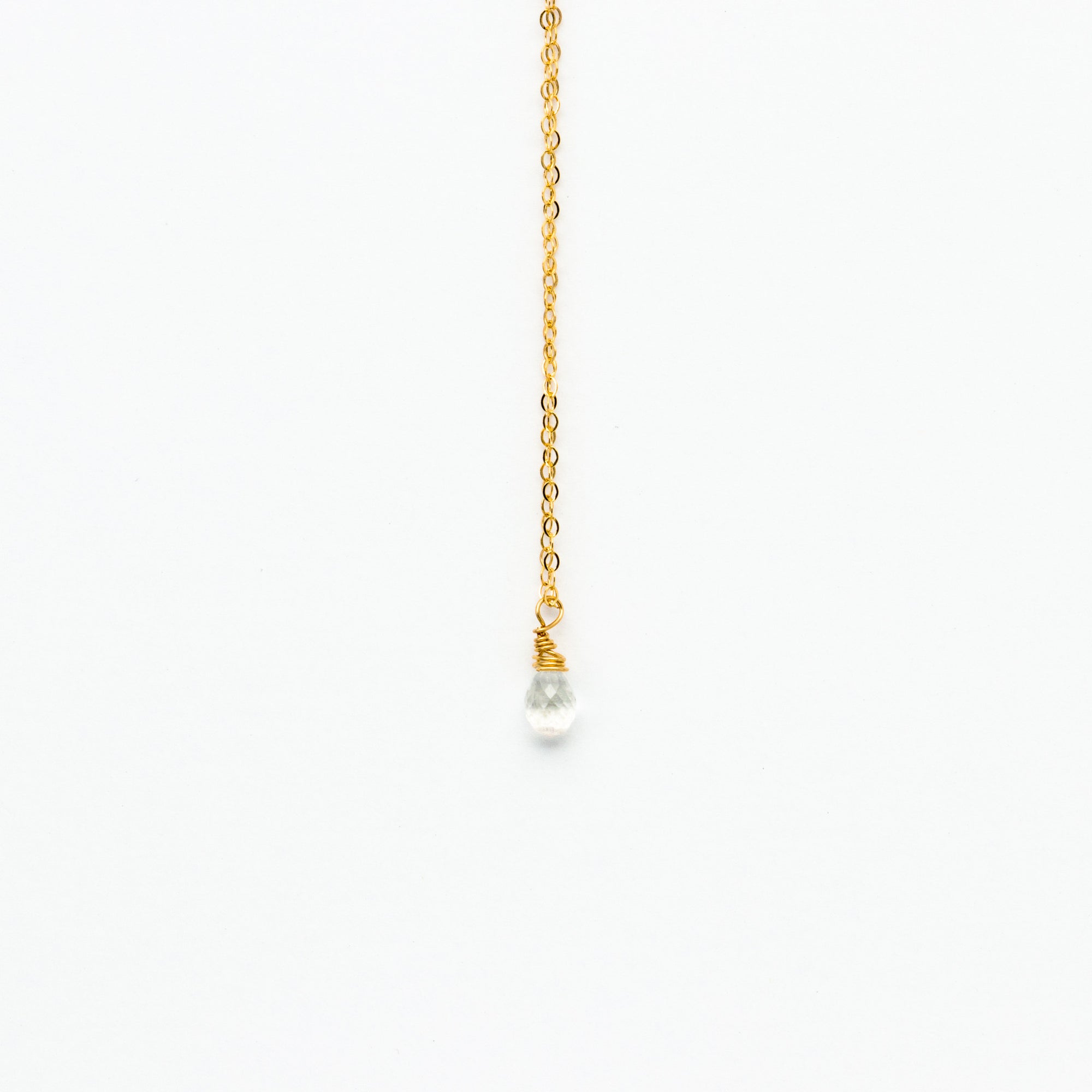 Lhamo - White Topaz teardrop necklace