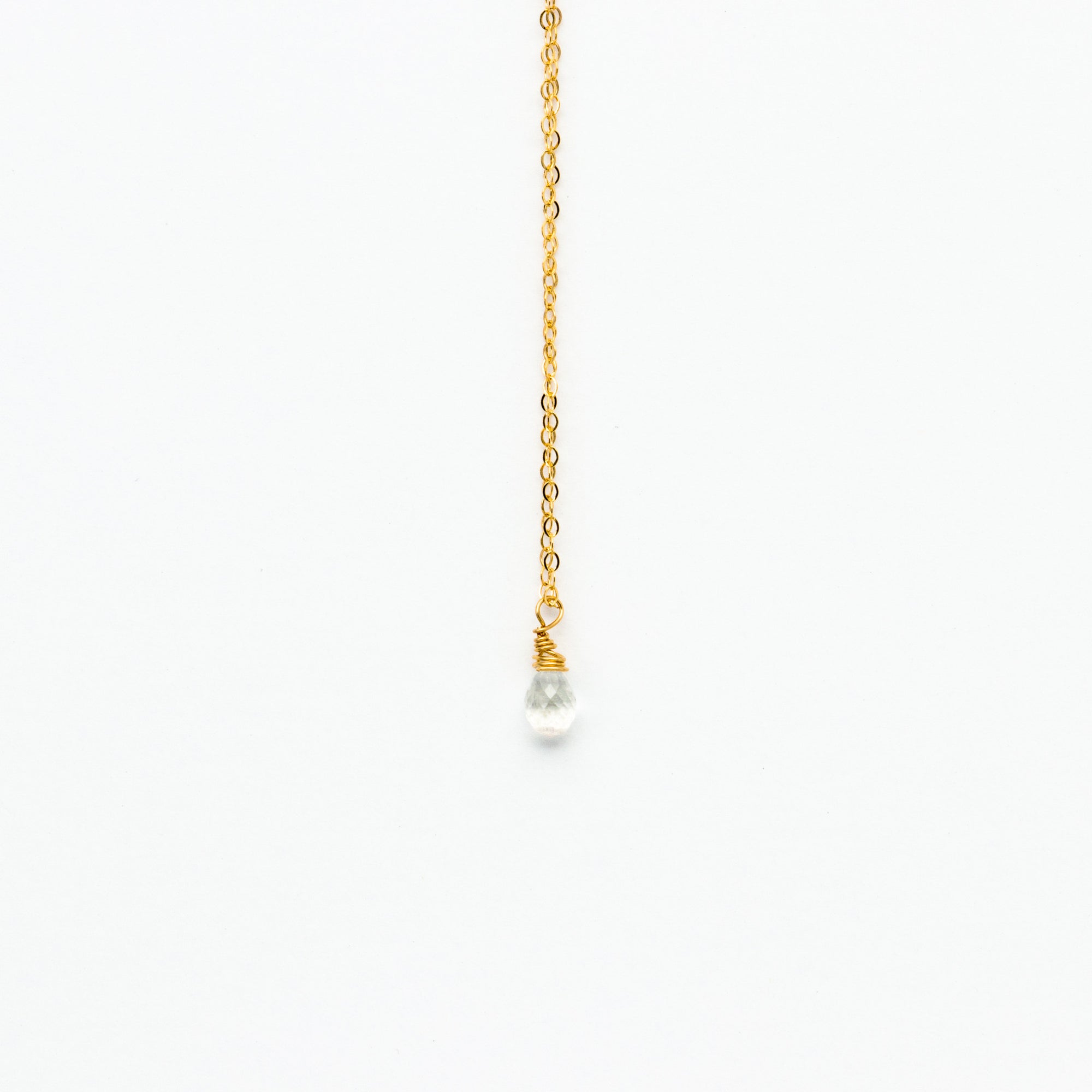 Lhamo - White Topaz teardrop necklace