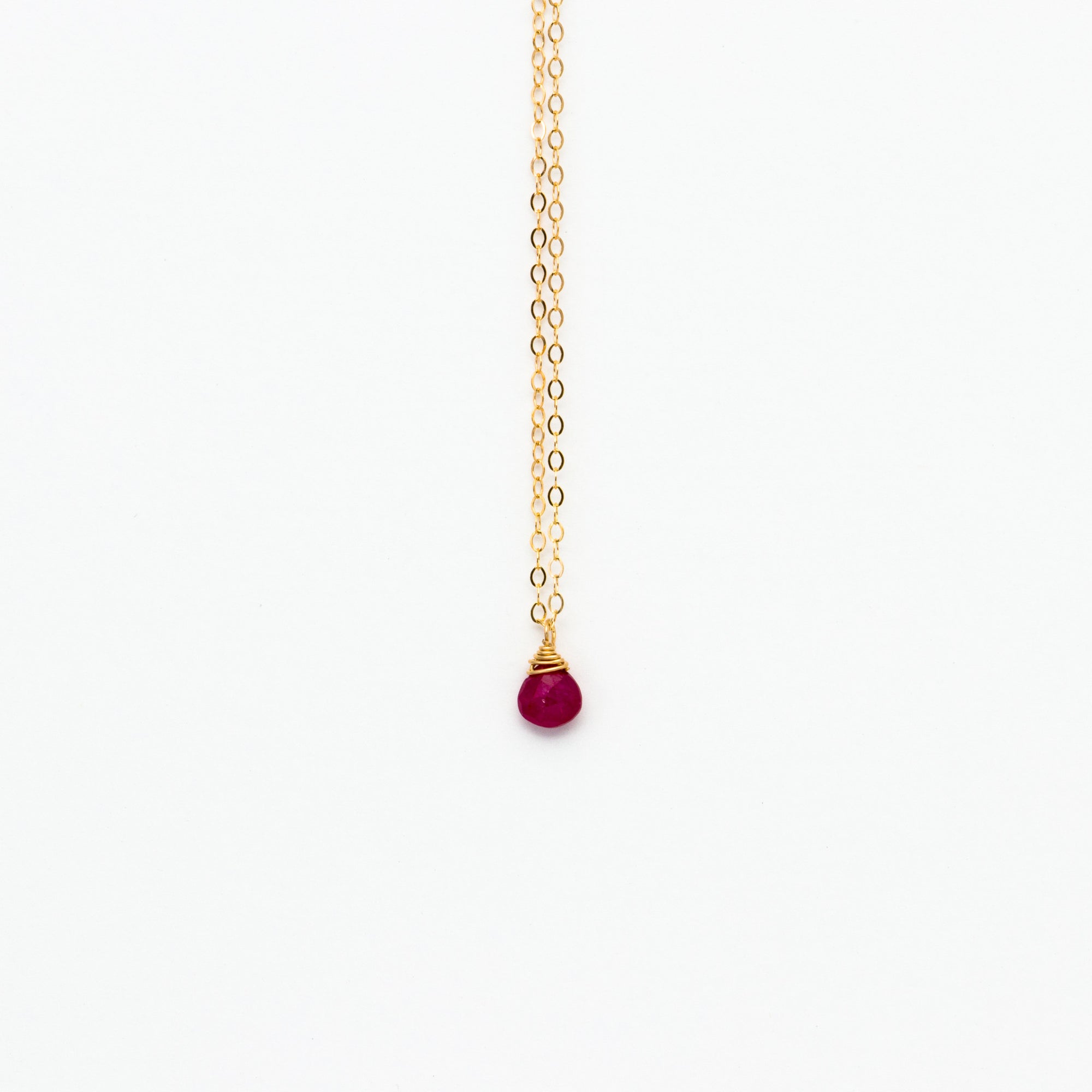 Lhamo - Mini Ruby Teardrop Necklace